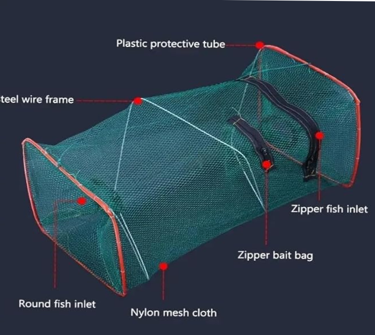 Portable Foldable Cast Net Magic Collapsible Fishing Cage Traps Nets Accessories for Fishing Gear for Outdoor Enthusiasts and Anglers.