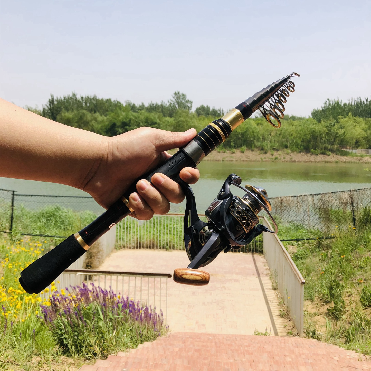 Complete Combo Fishing Rod and Reel Combo Set - Telescopic Carbon Fiber Fishing Pole with Spinning Reel ,Versatile and Travel-Ready, Ideal for All Conditions